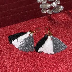 6/$20 Black, white, gray Colors fringes earrings